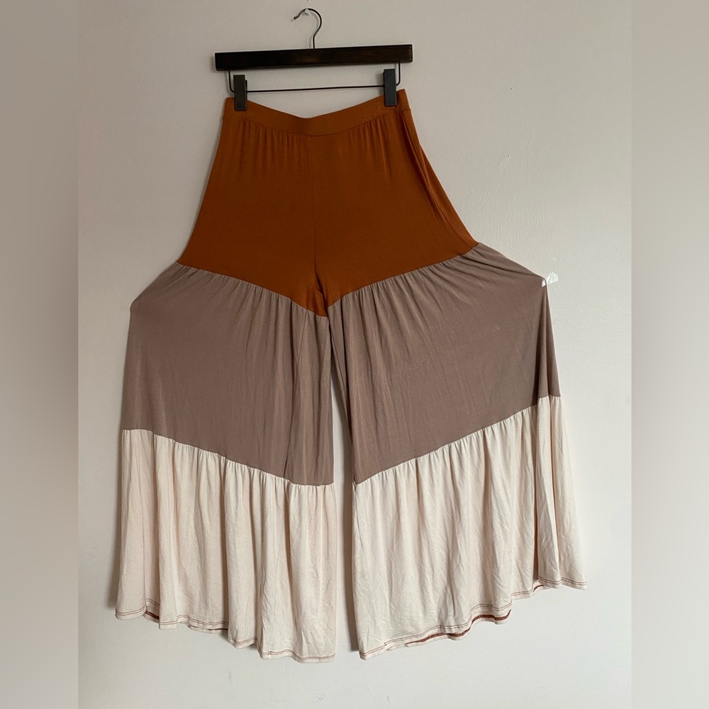 Cherie Bohemian Wide-Leg Colorblock Pants